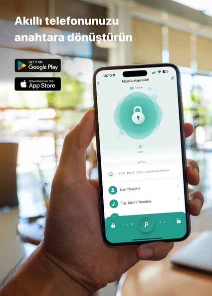 Xenon Smart Akıllı Motorlu Kapı Kilidi Uzaktan Kilitleme ve Açma Mobil Kontrol Şifre Parmak İzi Smart Lock X8070 - 4