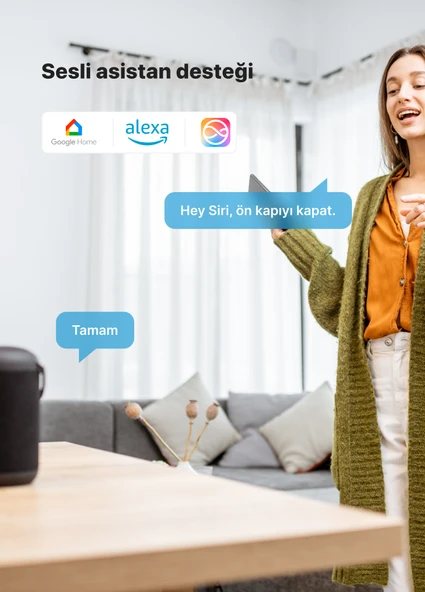 Xenon Smart Akıllı Motorlu Kapı Kilidi Uzaktan Kilitleme ve Açma Mobil Kontrol Şifre Parmak İzi Smart Lock X8070 - 7