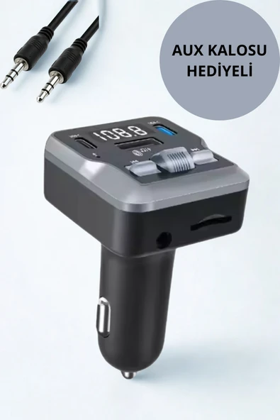 Yumax - Bluetooth FM Transmitter Araç Kiti C66 - 30W Hızlı Şarj, USB/SD/MP3, Tüm Araçlara Uyumlu