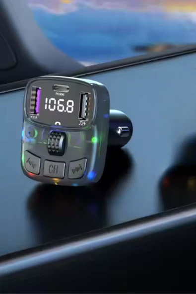 Yumax - Bluetooth Fm Transmitter Araç Kiti C-56 - 30w Hızlı Şarj, Oto Çakmaklık, Usb Type-c, Mp3 Çalar, Radyo - 2