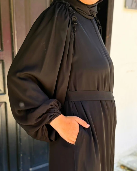 Dubai İpeği Tesettür Ferace - 3