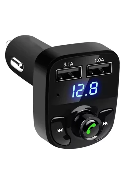 Yumax - Bluetooth Fm Transmitter Araç Kiti X8 - 15w Hızlı Şarj, Oto Çakmaklık, Usb Mp3 Çalar, Müzik Ve Radyo - 4