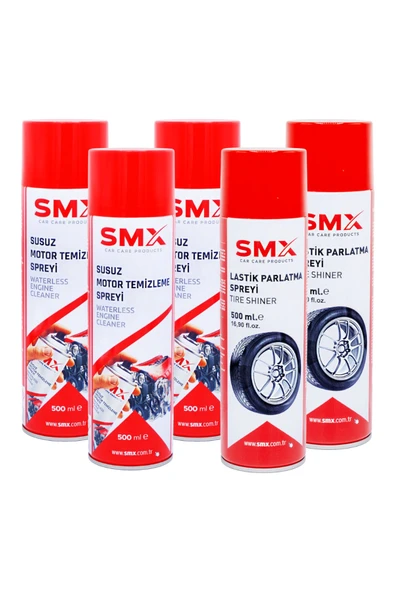 SMX Susuz Motor Temizleme Spreyi 3 Adet + Lastik parlatma Spreyi 2 Adet ürün görseli 1