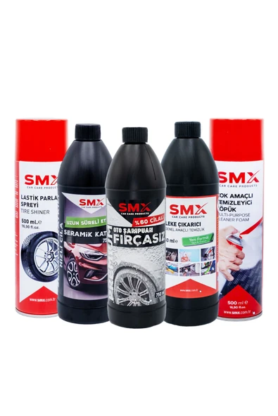 SMX Leke Çıkarıcı+ Seramik Katkılı Hızlı Cila + %60 Cilalı Oto Şampuanı+Çok Amaçlı Temizleyici Köpük+ La ürün görseli 1