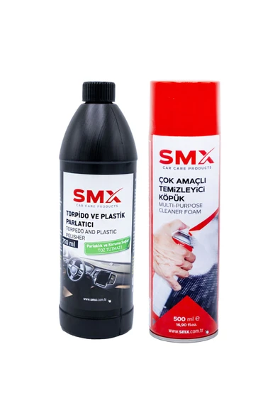 SMX Çok Amaçlı Temizleyici Köpük Sprey 500 Ml + Torpido Plastik Parlatıcı 750 ml. ürün görseli