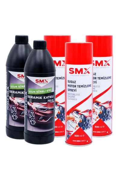 SMX Susuz Motor Temizleme Spreyi 3Adet + Seramik Katkılı Hızlı ve Pratik Cila 2Adet ürün görseli 1