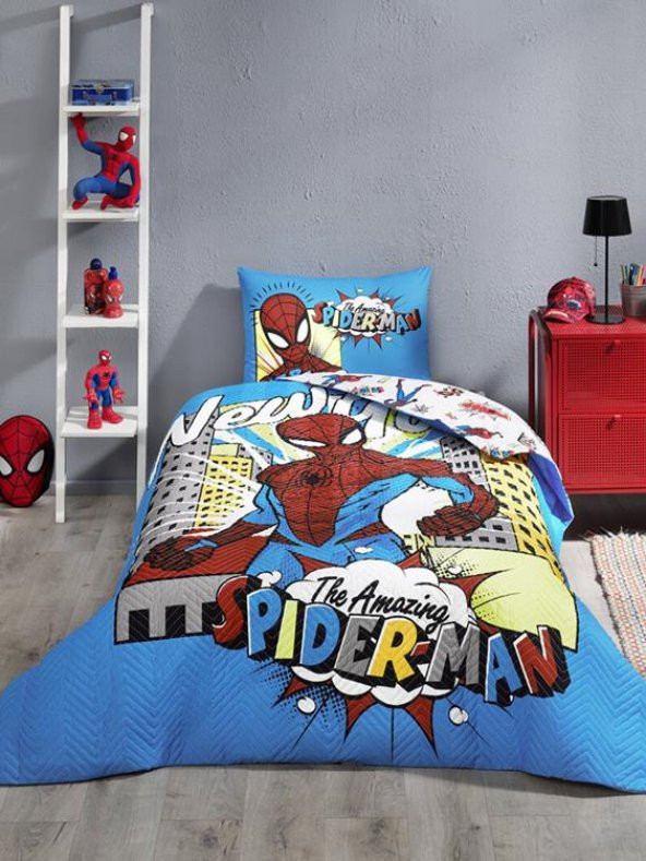 Özdilek Lisanslı Kapitoneli Nevresim Takımı Spiderman New York Dört Mevsim