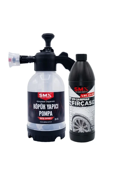 SMX %60 Cilalı Fırçasız Oto Şampuanı + KÖPÜK Yapıcı Basınçlı Pompa 2 Litre ürün görseli 1