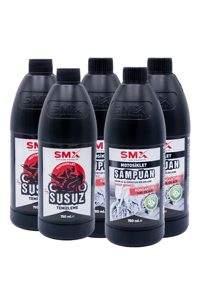 SMX Motosiklet Şampuanı 750 ml 3 Adet +Motosiklet Susuz Temizleme 750 ml 2 Adet ???? 5 Al, 3 Öde! ürün görseli 1