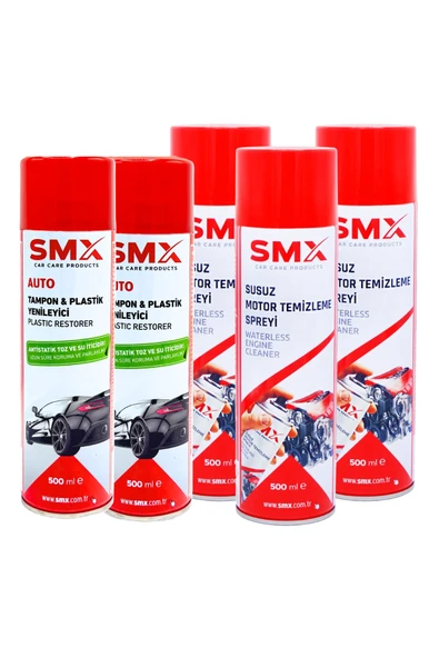SMX Susuz Motor Temizleme 3Adet + Tampon ve Plastik Yenileyici 2Adet ürün görseli 1