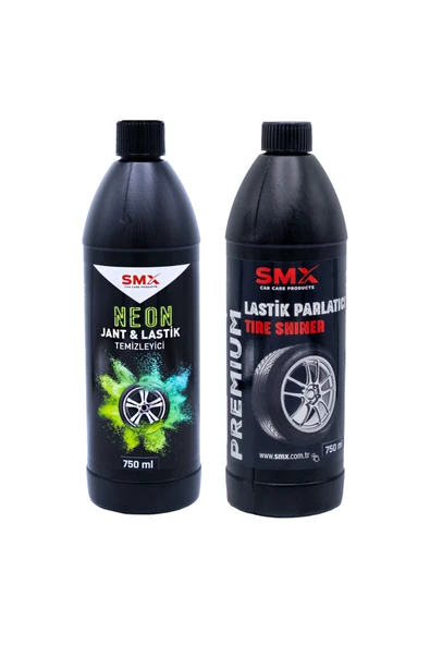 SMX Neon Jant & Lastik Temizleyici 750 ml.+ Lastik Parlatıcı 750 ml+ Lastik Süngeri ürün görseli 1