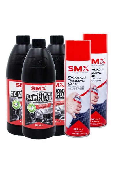 SMX Çok Amaçlı Temizleyici Köpük 500 Ml 3 Adet + Oto Bebe Şampuanı 750 ml 2 Adet + ???? 5 Adet Al, 3 Öd ürün görseli 1