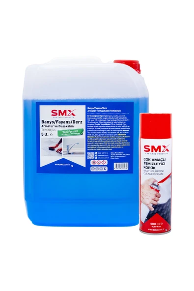SMX Banyo Fayans Duşa kabin ve Derz Temizleyici 5 Lt +Çok Amaçlı Temizleyici Köpük 500 Ml