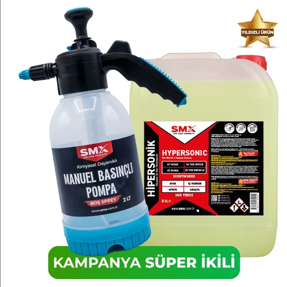 SMX HİPERSONİK - Dünyanın En Hızlı Temizleyicisi 5 KG ve Manuel Basınçlı Kimyasal Likit Püskürtme Pompas ürün görseli 1