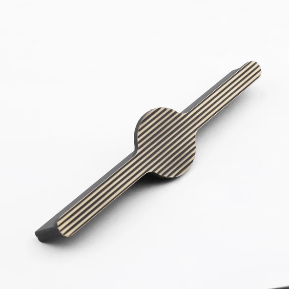 Saral Çizgili Antik Sarı Metal Kulp 160 mm 16 cm Mobilya Çekmece Mutfak Dolabı Dolap Kapak Kulpları - Resim 6