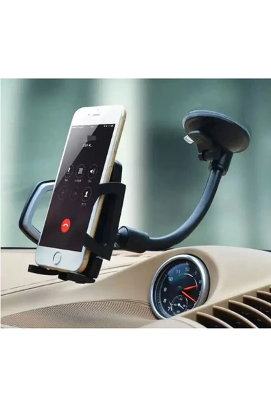 Yumax - Akrobat Oto Telefon Tutucu - Vantuzlu - Spiral Gövde - Oynar Başlık - Eller Serbest