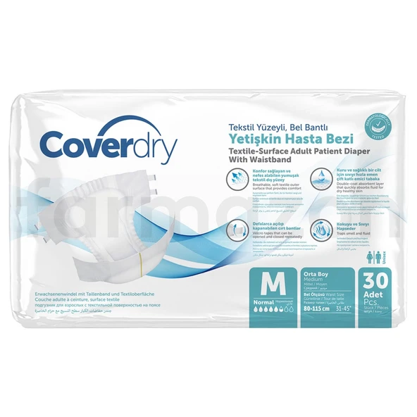 Coverdry Belbantlı Orta Boy M 30'lu 2 paket  Hasta Bezi - 1