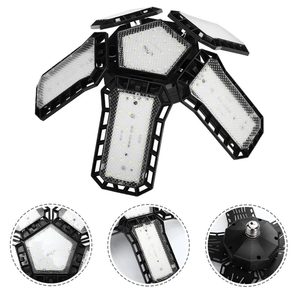 Ayt Ledx Ayarlanabilir Açılı 5 Kanatlı 148 Smd Ledli Galaxy Projektör Işığı 60W 6600 Lumen E27 Duy Ampul 32Cm Çap