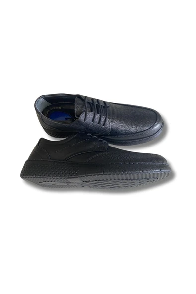 Belix Confort Bağcıklı Deri Erkek Ayakkabı 40-45 Siyah - 4