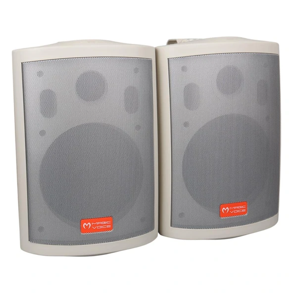 Magicvoice MV-25 16 CM 80 Watt Komütatörlü Hat Trafolu Beyaz Sütun Hoparlör 2'Li Okul Cami Konferans Salonu Hoparlörü - 2