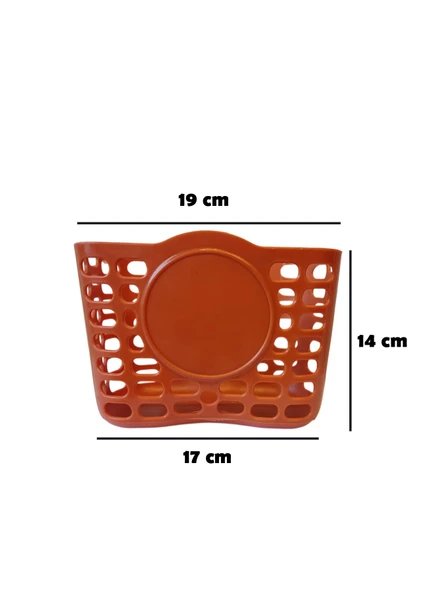 Xbyc 1689 Çocuk Bisikleti Ön Sepet Plastik 16-20 Jant Uyumlu Bisiklet Sepeti Kahverengi Renk - Resim 2