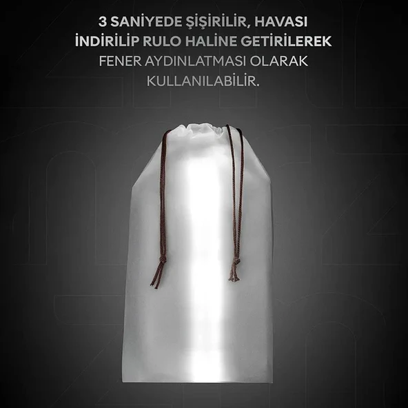 Ayt Zmr-385 Katlanır Şişirilebilir Beyaz Ledli Aydınlatma Tüpü Usb Ve Solar Güneş Enerjisi Şarjlı Armatür Kamp Lambası - Resim 5