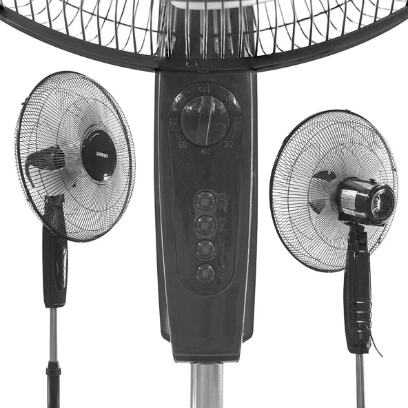 Everest FAN11 Cool Air 16 İnç 45 Watt 5 Pervaneli 3 Kademe 1200RPM Zaman Ayarlı Vantilatör Siyah - 3