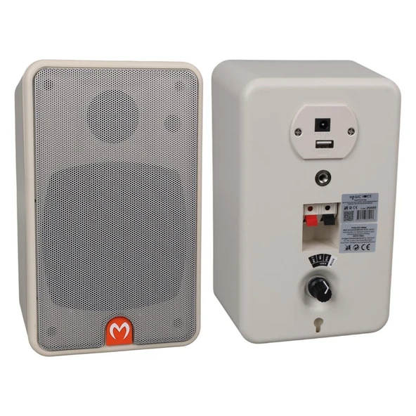 Magicvoice MV-21 10 CM 40 Watt Komütatörlü Hat Trafolu Beyaz Sütun Hoparlör 2'Li Okul Cami Konferans Salonu Hoparlörü - 2