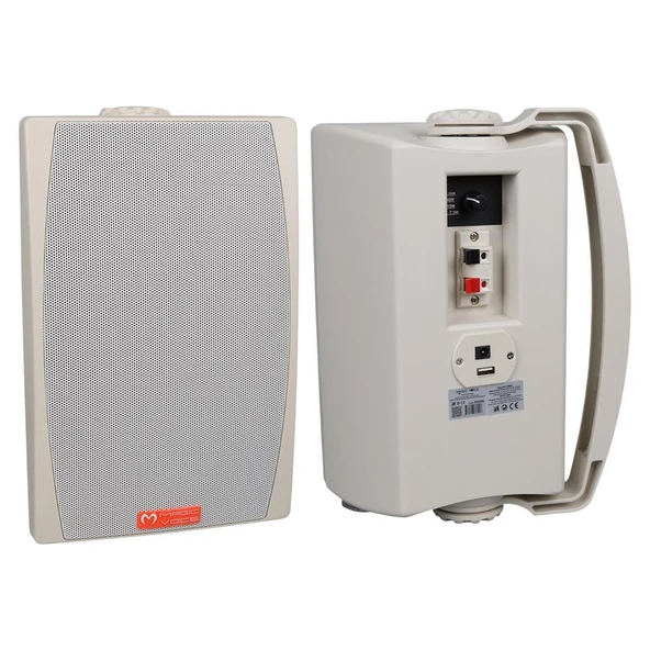 Magicvoice MV-03 16 CM 60 Watt Komütatörlü Hat Trafolu Beyaz Sütun Hoparlör 2'Li Okul Cami Konferans Salonu Hoparlörü