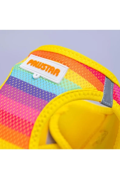 Pawstar Rainbow Air-mesh Göğüs Tasması Kedi Köpek Göğüs Tasması Gökkuşağı Desenli Köpek Tasması - 2