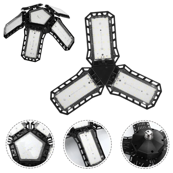 Ayt Ledx Ayarlanabilir Açılı 3 Kanatlı 72 Smd Ledli Galaxy Projektör Işığı 40W 4400 Lumen E27 Duy Ampul 32Cm