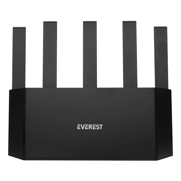 Everest EWR-X3000MBPS-V1 X3000mbps Dualband 5*6Dbi 1 Wan Port + 3 Lan Port Wi-Fi 6 Wisp+Ap+Repeater Destekli Kablosuz Wifi Router