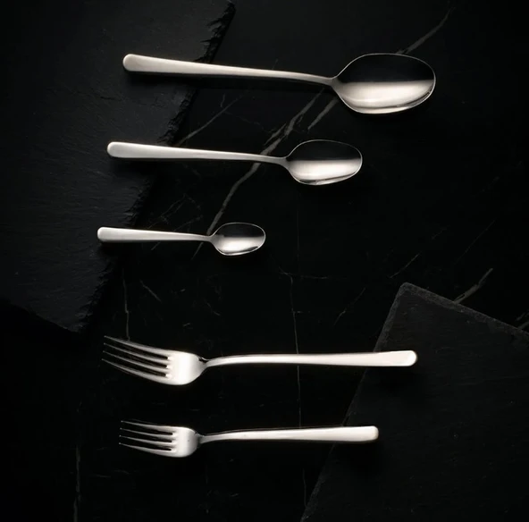 Fecra Royal 60 Parça Sade Çatal Kaşık Bıçak Takımı - 5