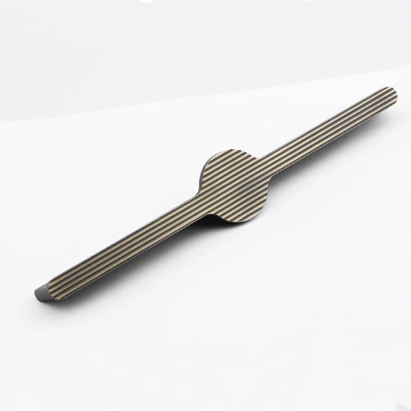 Saral Çizgili Antik Sarı Metal Kulp 224 mm 22.4 cm Mobilya Çekmece Mutfak Dolabı Dolap Kapak Kulplar - Resim 4