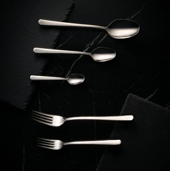 Fecra Royal 30 Parça Sade Çatal Kaşık Bıçak Takımı - 4