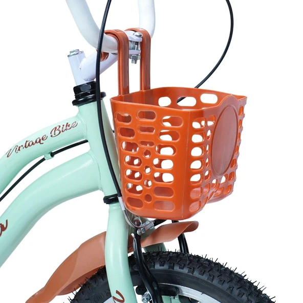 Xbyc 1689 Çocuk Bisikleti Ön Sepet Plastik 16-20 Jant Uyumlu Bisiklet Sepeti Kahverengi Renk - Resim 9