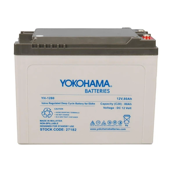 Ayt Yokohama YH-12.80 12 Volt 80 Amper Elektrikli Bisiklet Aküsü 175x120x226 Mm - 3