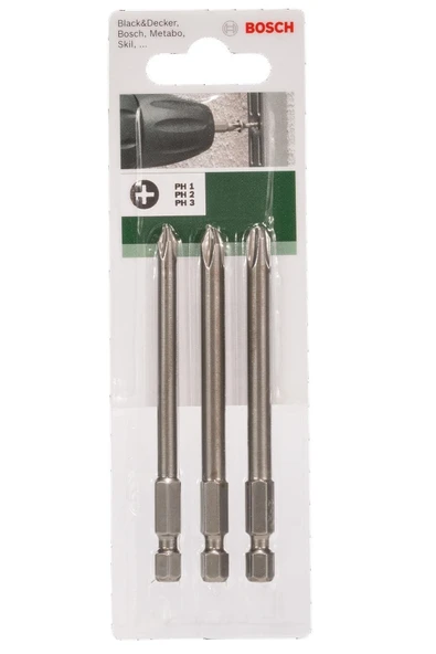 Bosch Yıldız Vidalama Ucu Seti Ph1/2/3x89 Mm 3'lü 2609255966 - Resim 2