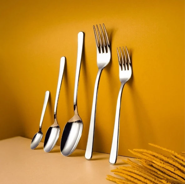 Fecra Royal 30 Parça Sade Çatal Kaşık Bıçak Takımı - 2
