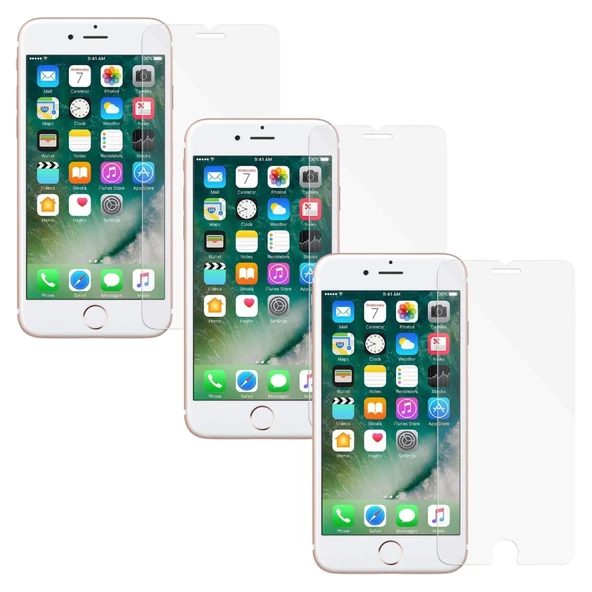 iPhone 6s Plus Uyumlu 9H Temperli Kırılmaz Ekran Koruyucu Cam(3 Adet) - 1