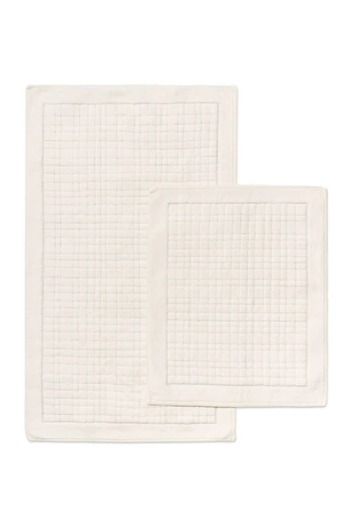 SENAX Ekose Desenli 2'li Banyo Paspas Seti - %100 Pamuk ürün görseli 1