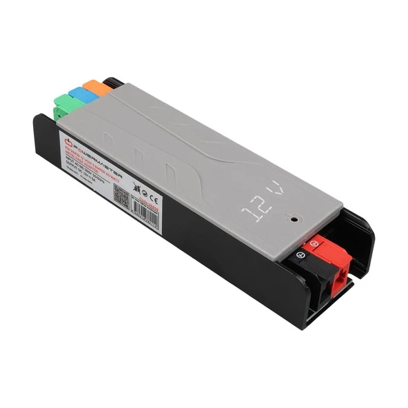 Ayt Powermaster PM-26838 12 Volt 5 Amper 60 Watt Slim Metal Kasa Adaptör Voltaj Göstergeli Şerit Led Adaptör 148X43x27mm