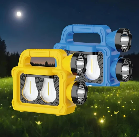 Ayt Powermaster PM-26930 Solar Güneş Panelli 6 Işık Modlu Powerbank Özellikli 2400Mah Type C Giriş 5V Led Kamp Feneri - 2