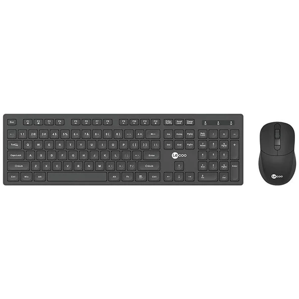 Lenovo Lecoo KW201 Kablosuz Q Klavye Mouse Set Siyah Bilgisayar Pc Klavye Mouse Seti