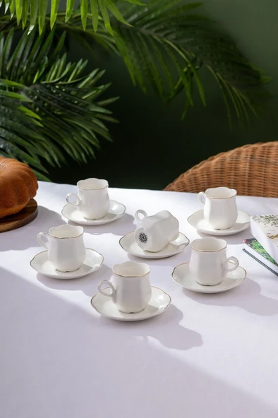 İSTANBUL PORSELEN Rana 6'lı Kahve Fincan Takımı - 8