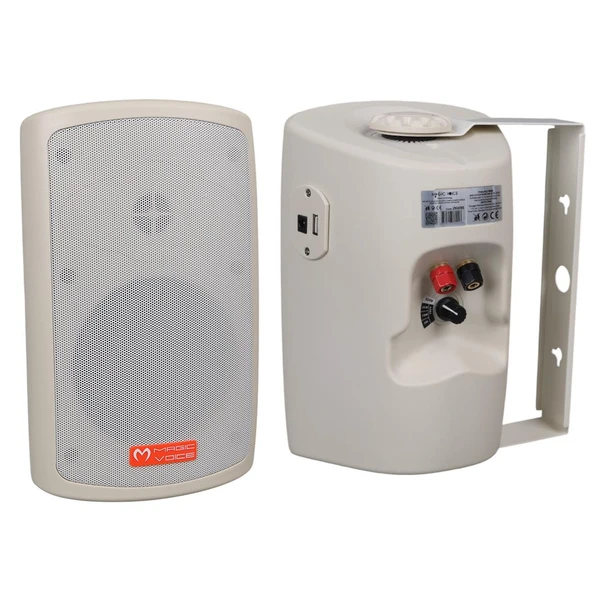 Magicvoice MV-36 11 CM 50 Watt Komütatörlü Hat Trafolu Beyaz Sütun Hoparlör 2'Li Okul Cami Konferans Salonu Hoparlörü