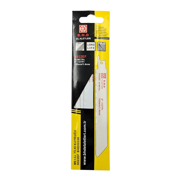 Fixonic B.H.D BHD00336 S922EF 150mm Bi-Metal (Metal) Tilki Kuyruğu Testere Bıçağı (5'li Paket) - 3
