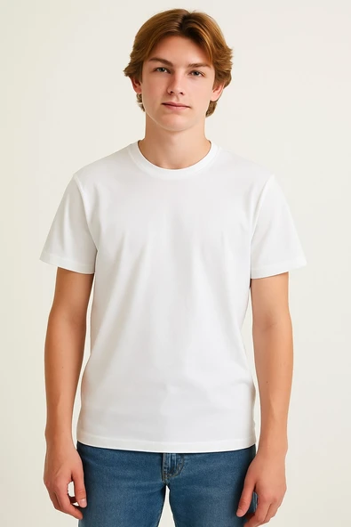 Bisiklet Yaka Basic Yetişkin Tişört - Alc - 2