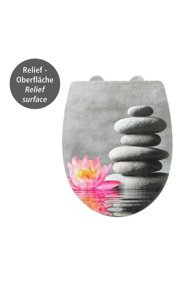 Wenko Yavaş Kapanma Mekanizmalı Klozet Kapağı Nilüfer Grisi, Pembe ürün görseli