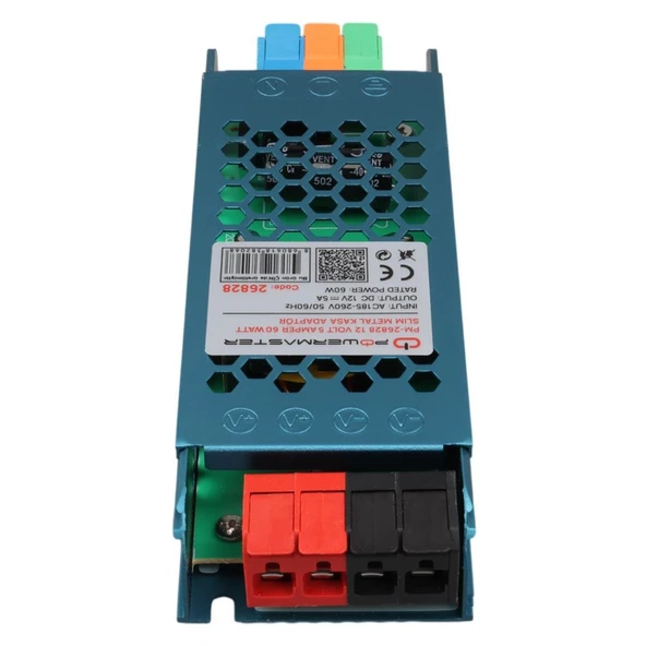 Ayt Powermaster PM-26828 12 Volt 5 Amper 60 Watt Slim Metal Kasa Adaptör 140X50x23mm - 3
